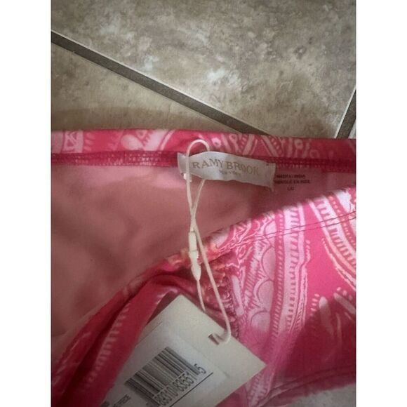 Ramy Brook Gigi Seashell Pink Cut Out Strapless Bandeau One Piece Swimsuit L - Picture 4 of 5